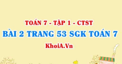 Bài 2 trang 53 SGK Toán 7 chân trời sáng tạo tập 1